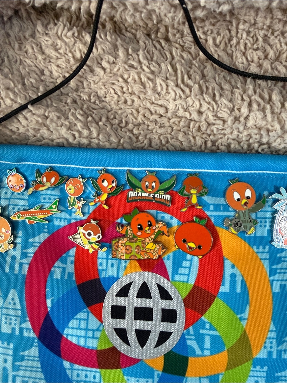 Disney Orange Bird Trading Pins (15 Pins) with EPCOT 40 Pin Flag with Button